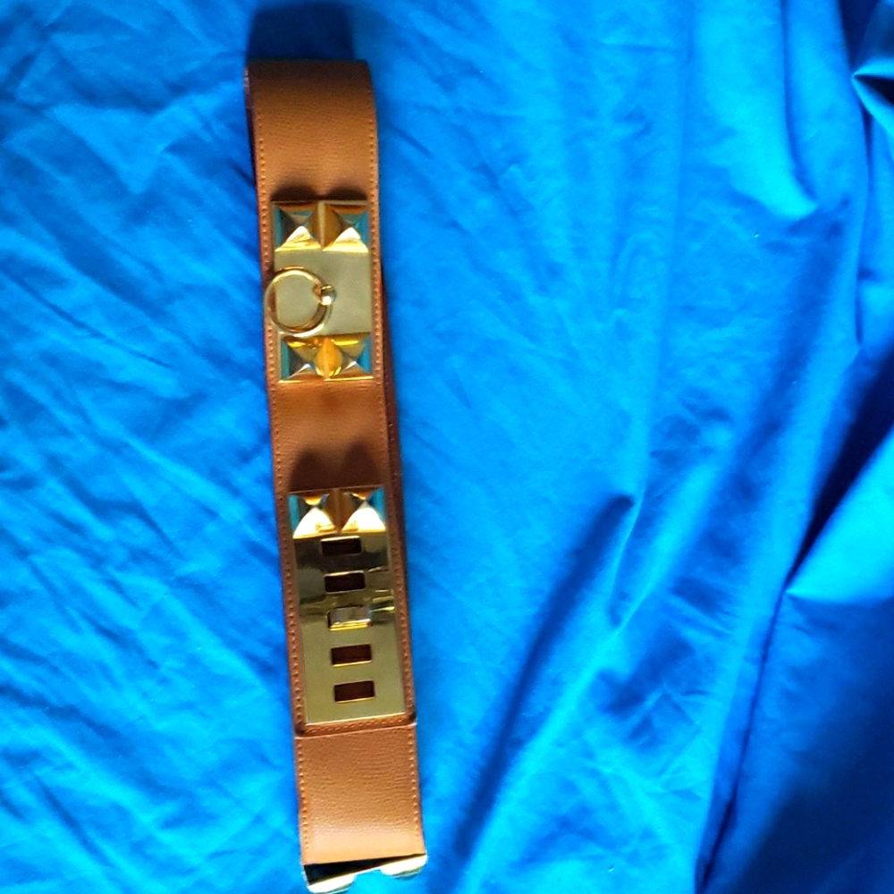 Hermès collier De chien brown belt paris XS